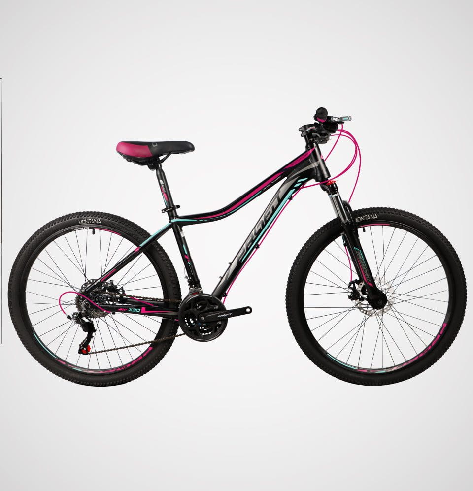 bicicleta mtb montana x30 rosada turquesa